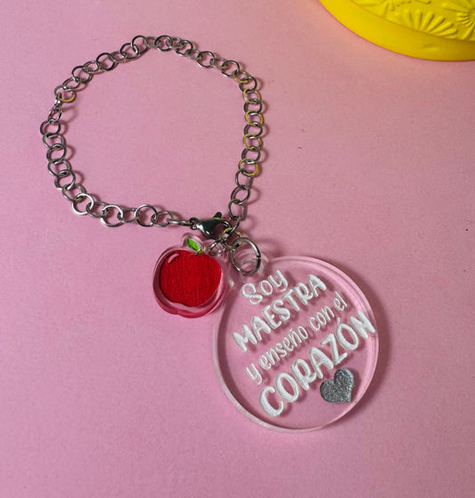 Soy maestra y enseño de corazón pulsera